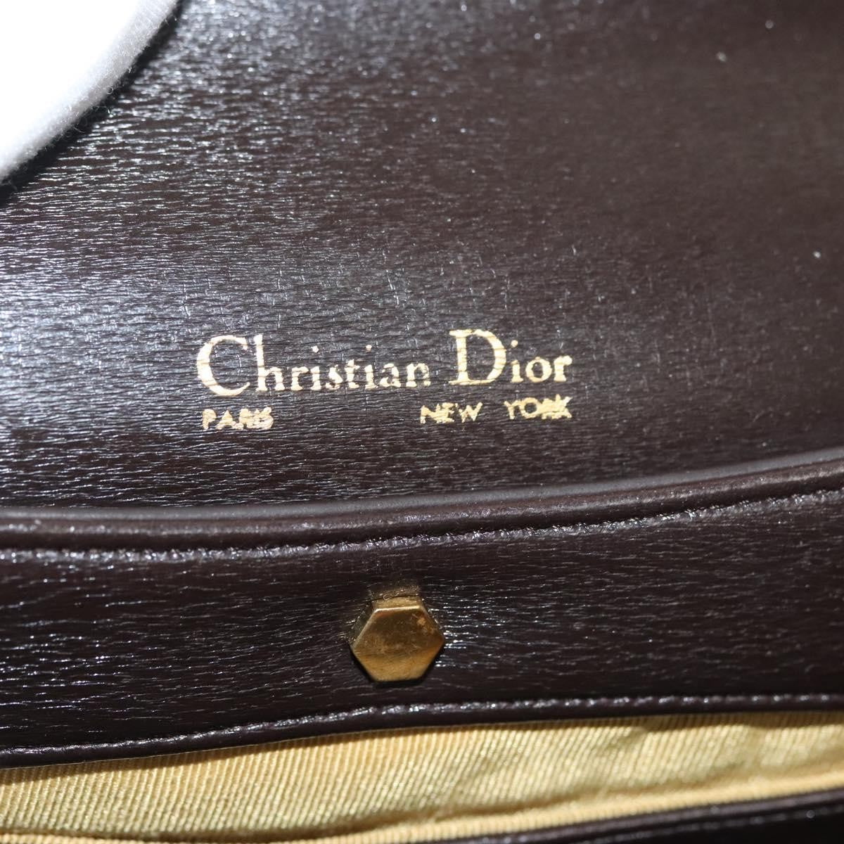 Christian Dior Vintage Shoulder Bag Leather, BROWN, LEATHER, Shoulder bag
