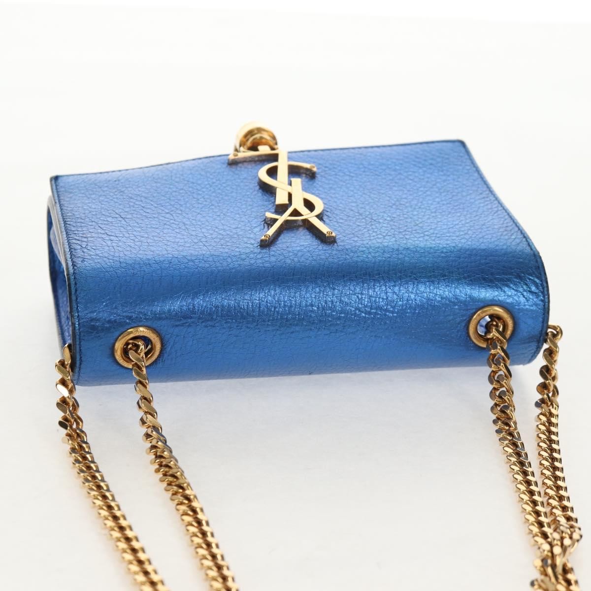 Saint Laurent Classic Monogram Tassel Crossbody Bag Leather, BLUE, LEATHER, Shoulder bag