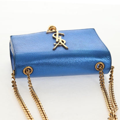 Saint Laurent Classic Monogram Tassel Crossbody Bag Leather, BLUE, LEATHER, Shoulder bag