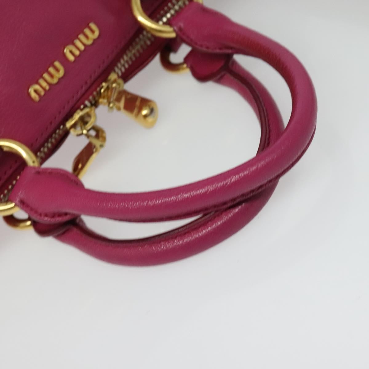 Miu Miu Madras Bowler Bag Leather, PINK, LEATHER, Handbag