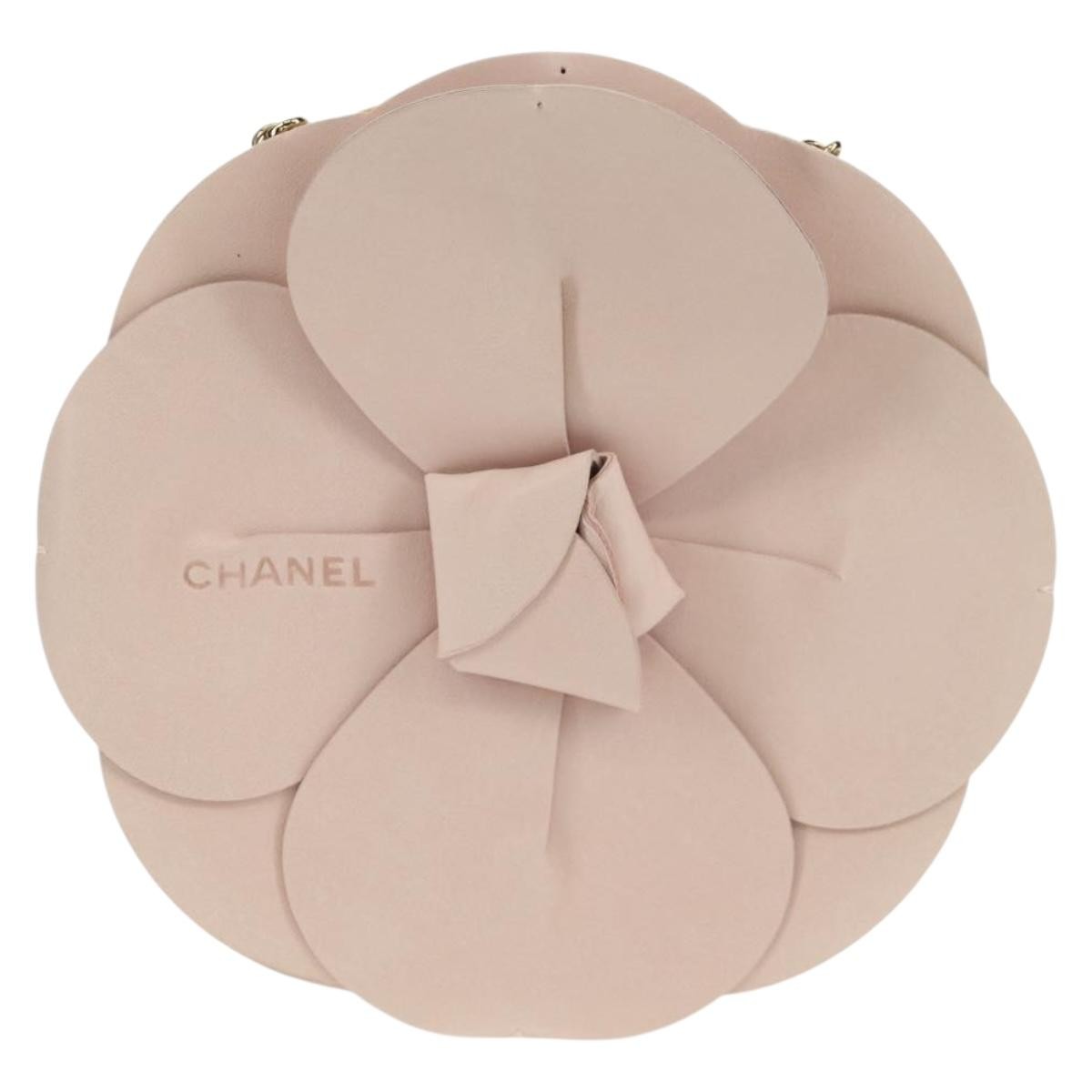 Chanel Camellia Round Clutch with Chain Satin, PINK, SATIN, Clutche & pouche