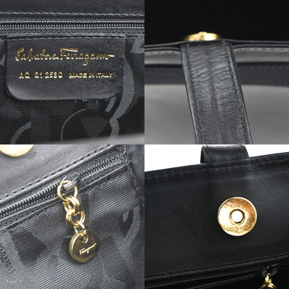 Salvatore Ferragamo Vala tote Leather, BLACK, LEATHER, Tote bag