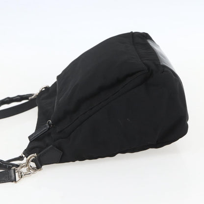 Gucci Vintage Bamboo Shoulder Bag Nylon, BLACK, NYLON, Shoulder bag