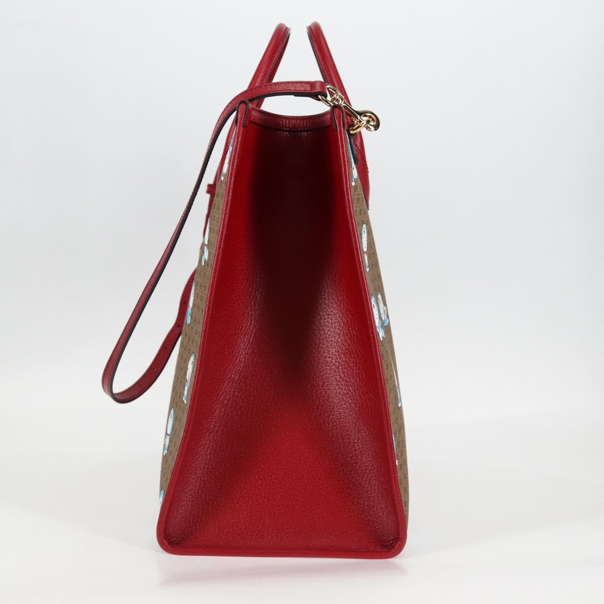 Gucci Doraemon Tote Printed Mini GG Coated Canvas, BROWN, CANVAS, Tote bag