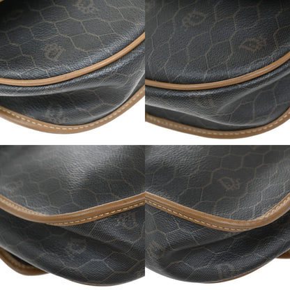 Christian Dior Vintage Honeycomb Shoulder Bag Canvas and Leather, BROWN, PVC, Shoulder bag