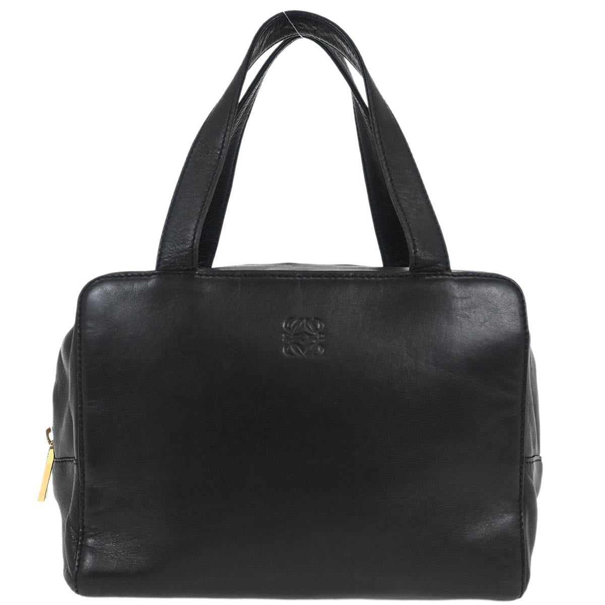 Loewe Anagram handbag Leather, BLACK, LEATHER, Handbag