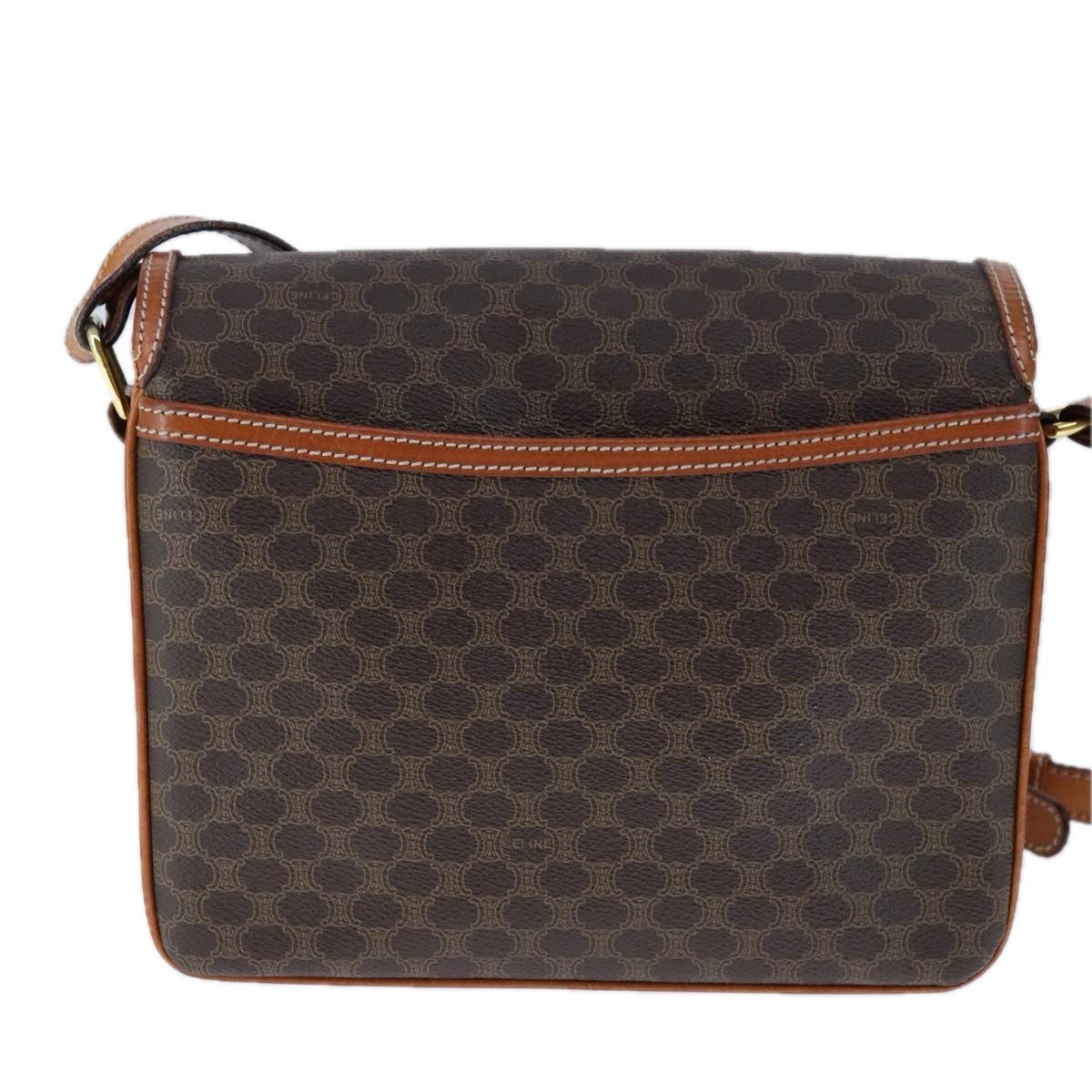 Celine Macadam Shoulder Bag PVC Leather, BROWN, CANVAS, Shoulder bag