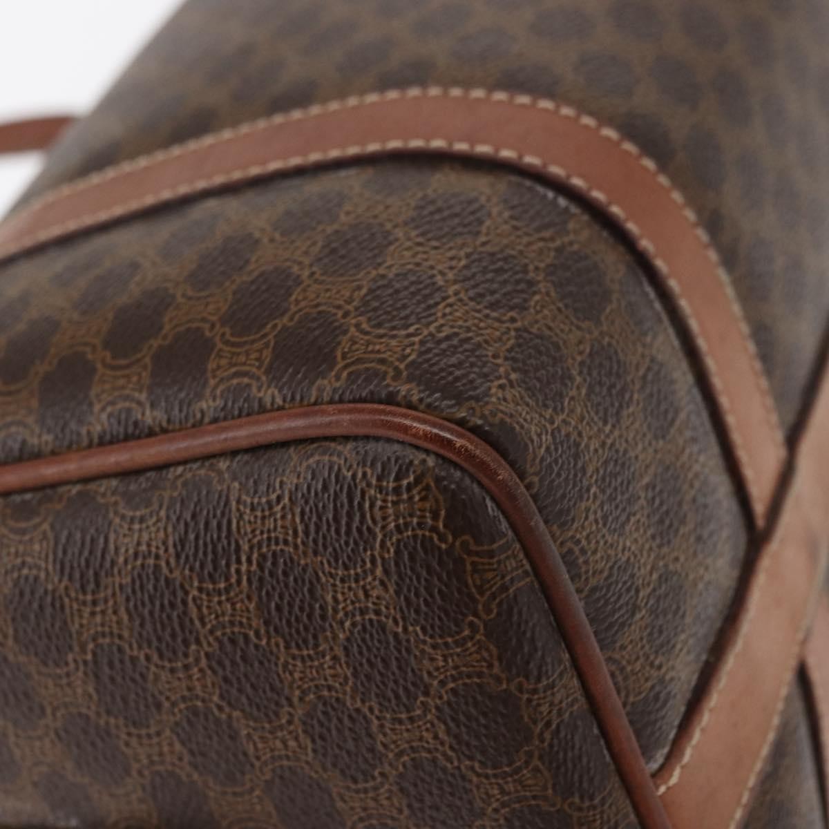 Celine Vintage Macadam Boston bag Canvas, BROWN, CANVAS, Travel bag