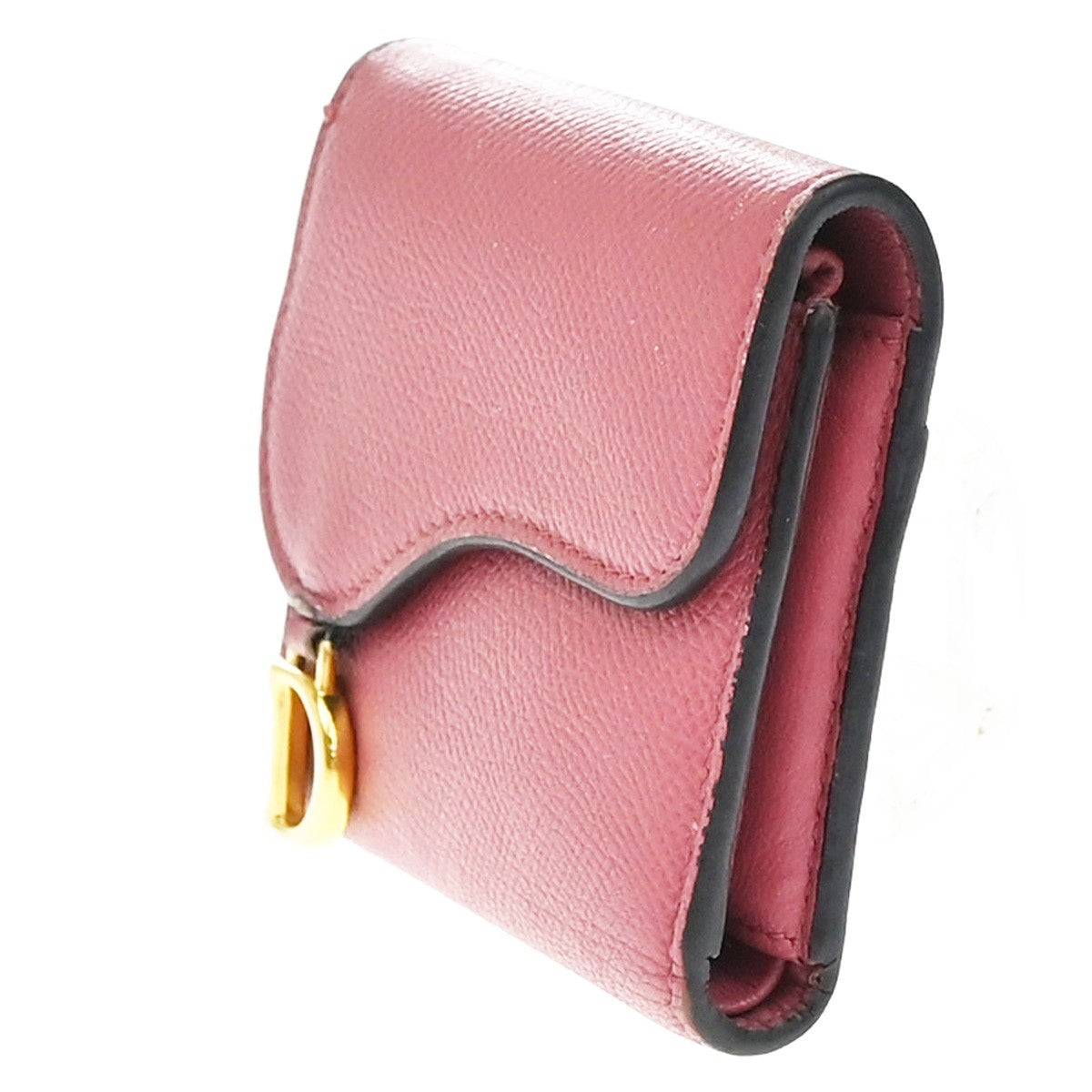 Christian Dior Saddle Trifold Flap Wallet Leather, PINK, LEATHER, Wallets