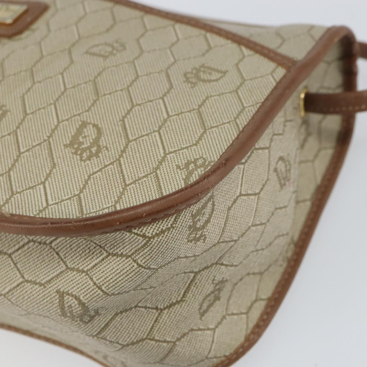 Christian Dior Vintage Honeycomb Shoulder Bag Canvas, BEIGE, CANVAS, Shoulder bag