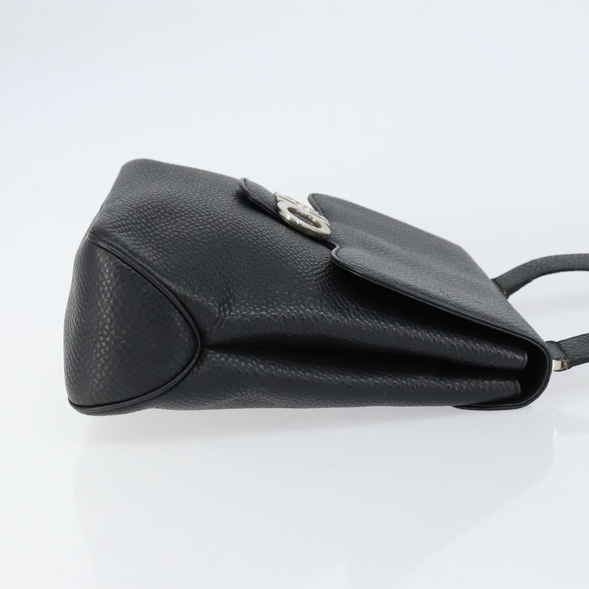 Salvatore Ferragamo Gancini Shoulder Bag Leather, BLACK, LEATHER, Shoulder bag