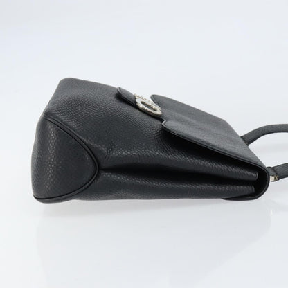 Salvatore Ferragamo Gancini Shoulder Bag Leather, BLACK, LEATHER, Shoulder bag