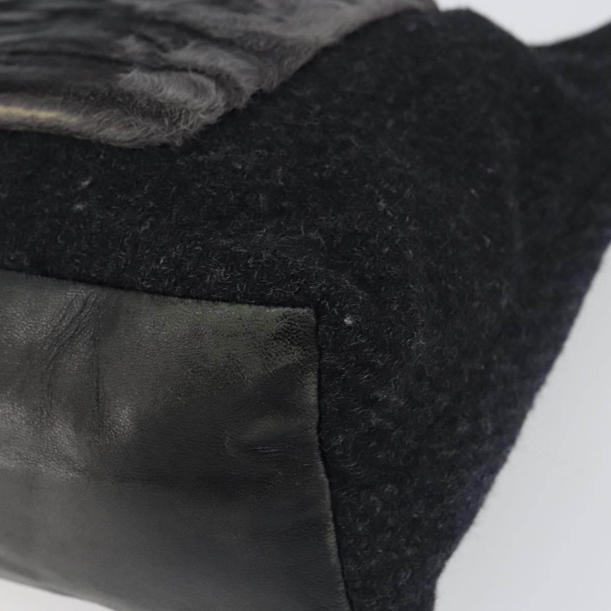 Prada Vintage Shoulder Bag Wool, BLACK, WOOL, Shoulder bag