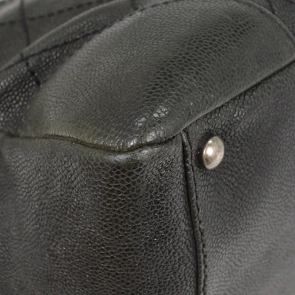 Chanel Outdoor Ligne Tote Quilted Caviar, GRAY, LEATHER, Tote bag