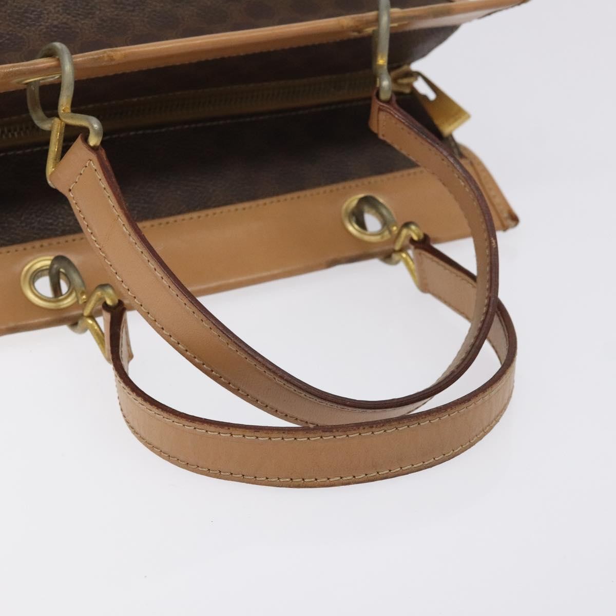 Celine Vintage Macadam Handbag Canvas and Leather, Brown, Canvas, Handbag
