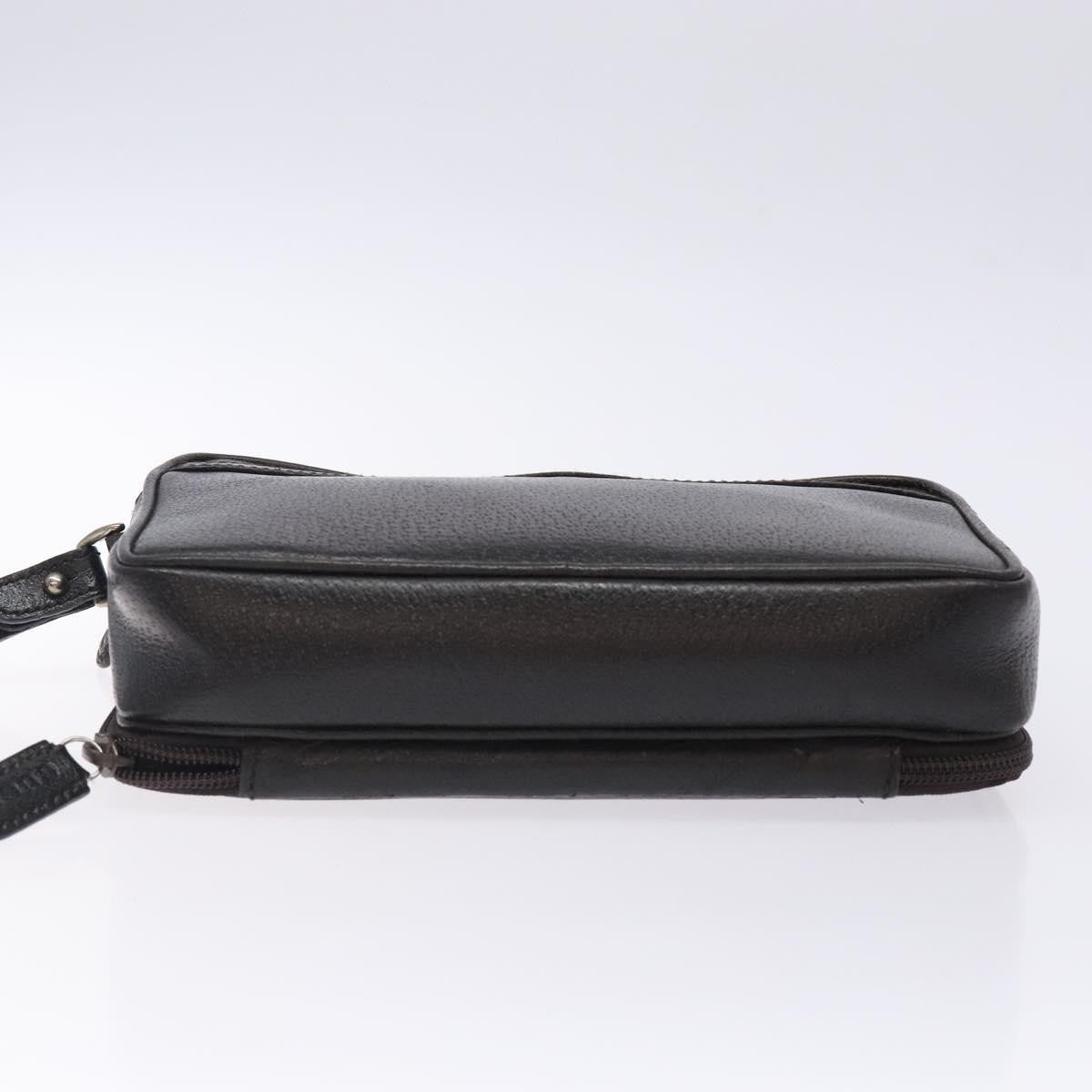 Gucci Zipped Pouch Leather, BROWN, LEATHER, Clutche & pouche