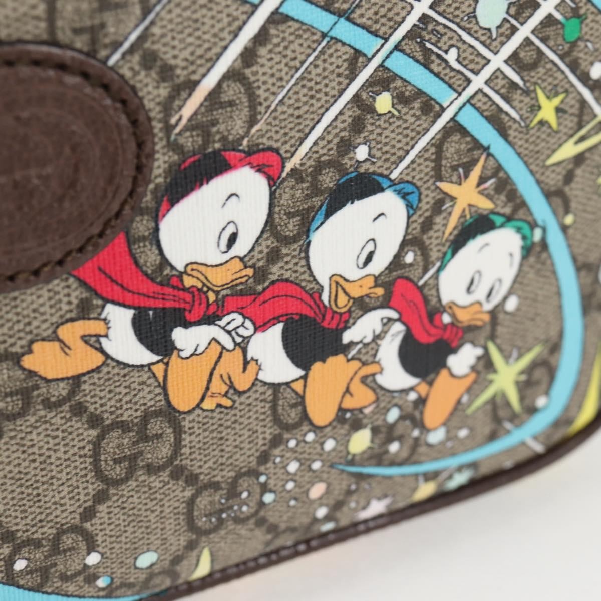 Gucci Disney Donald Duck Belt Bag Printed GG Coated Canvas, BEIGE, PVC, Shoulder bag