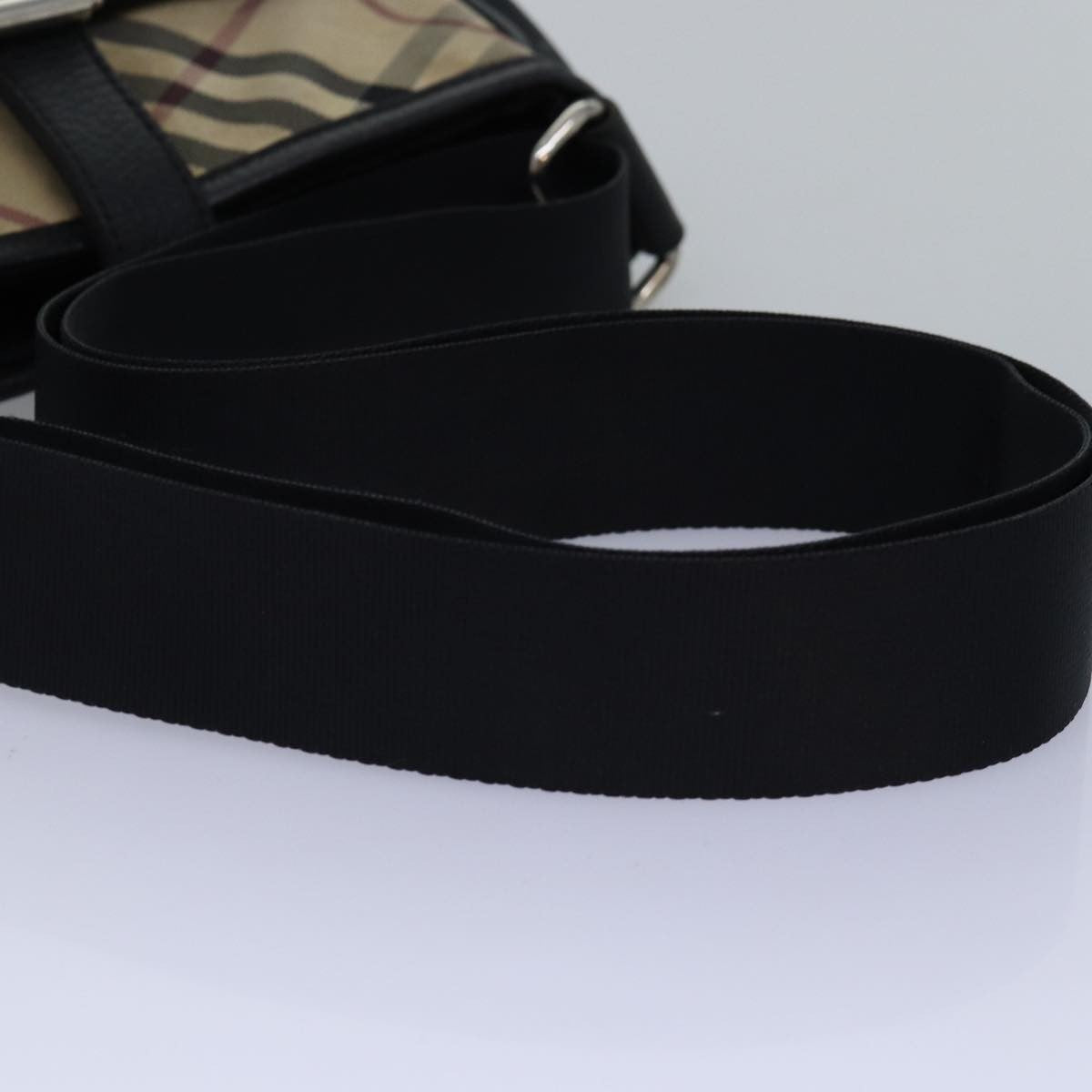 Burberry Front Pocket Flap Messenger Vintage Check Nylon and Nylon, BLACK, NYLON, Crossbody bag