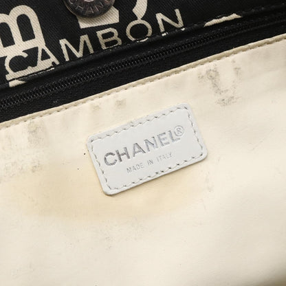 Chanel 31 Rue Cambon Beach Zip Tote Printed Canvas, BLACK, CANVAS, Tote bag