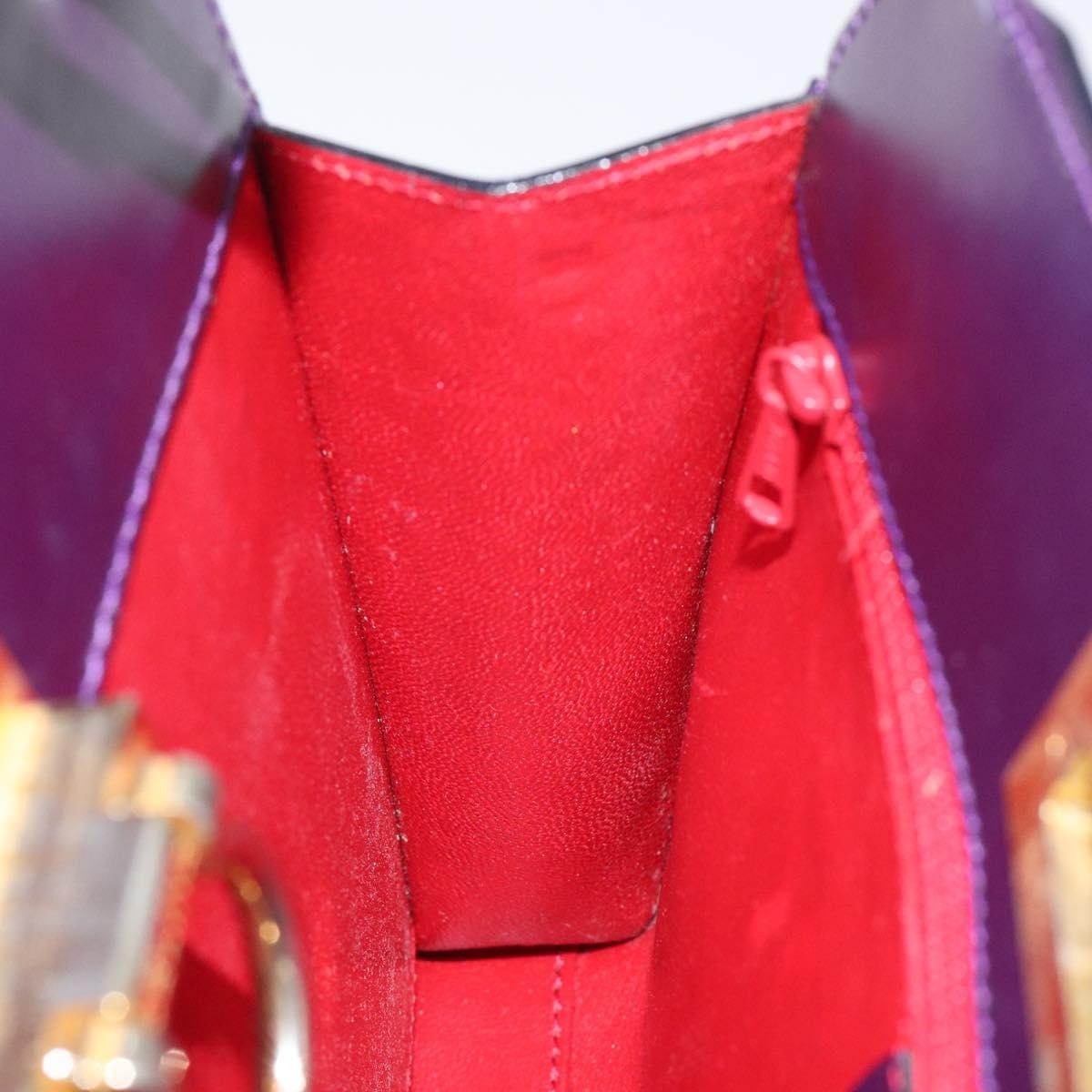 Celine Gancini Handbag Leather, PURPLE, LEATHER, Handbag