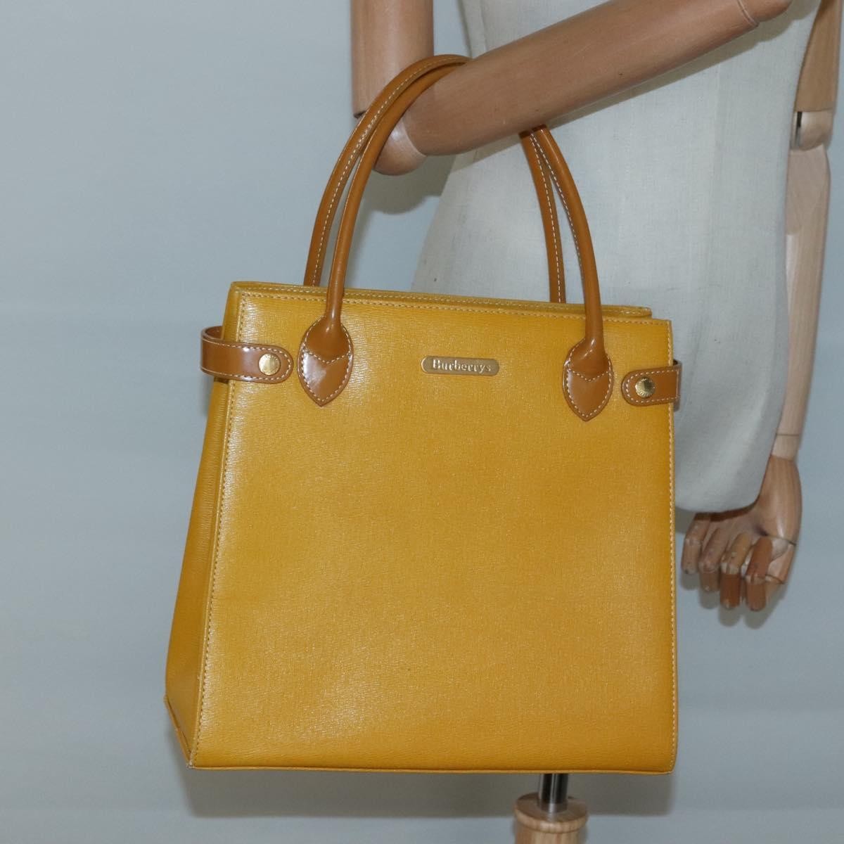 Burberry Vintage Handbag Leather, YELLOW, LEATHER, Handbag