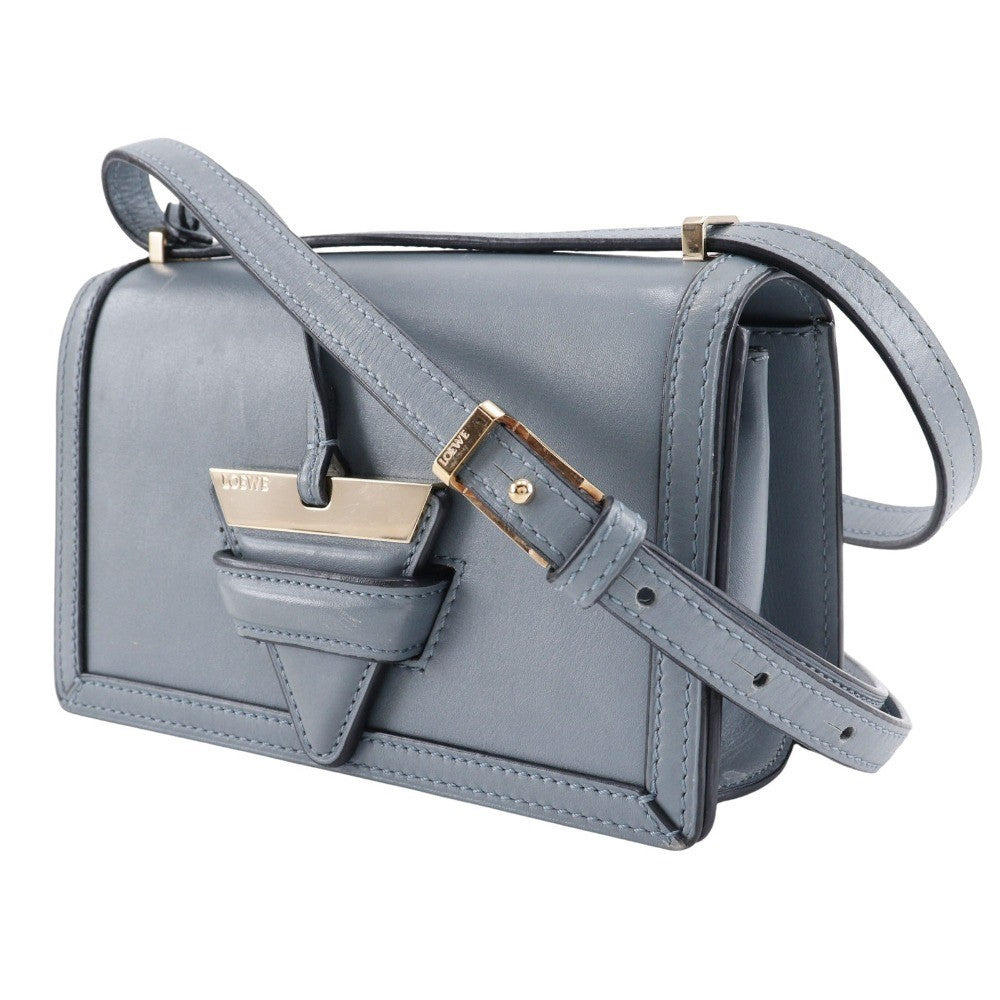 Loewe Barcelona Shoulder Bag Leather, BLUE, LEATHER, Shoulder bag