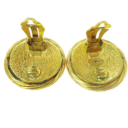 Chanel CC Button Clip-On Earrings Metal, GOLD, GOLD_PLATED, Earrings