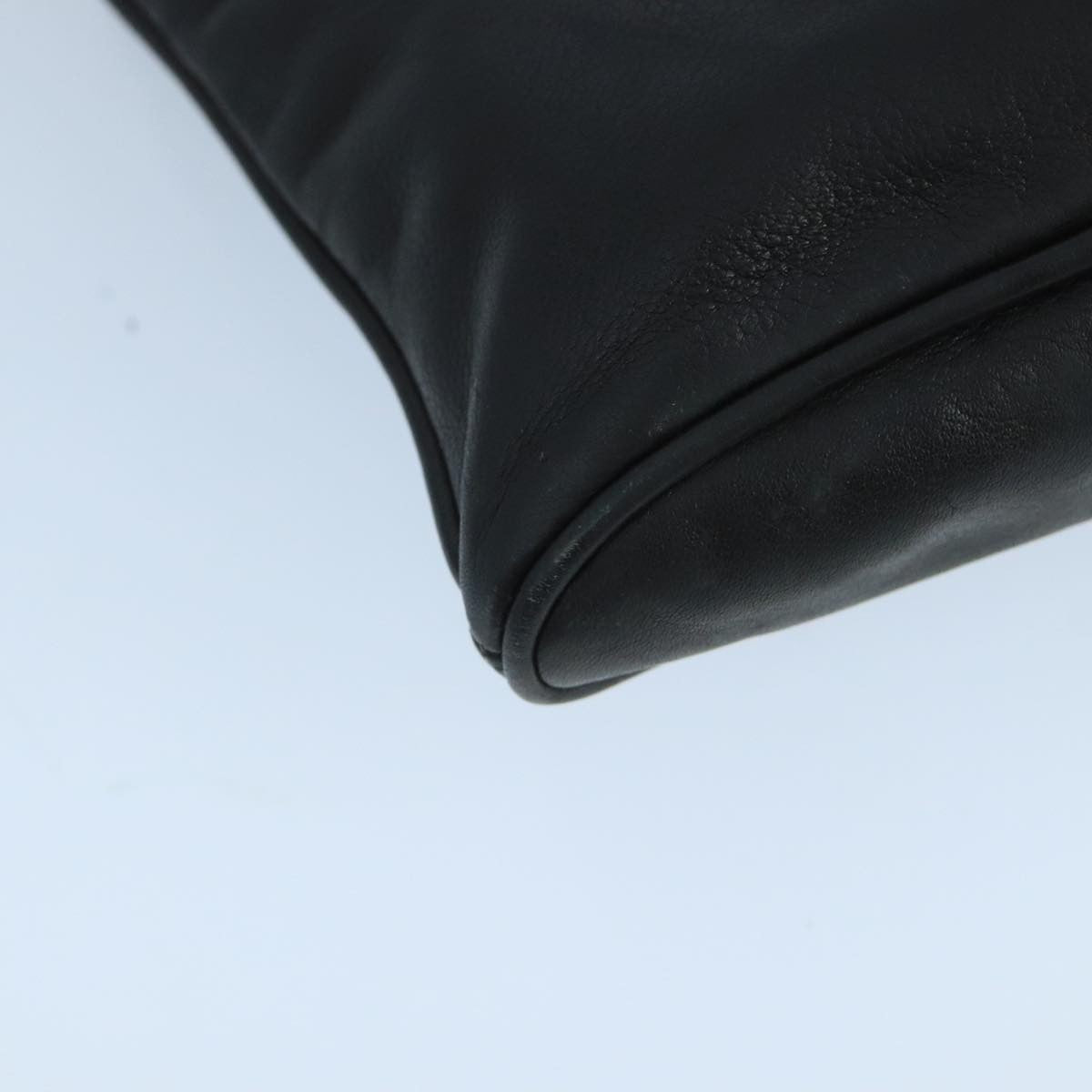 Fendi FF Logo Stamp Zip Pouch Printed Leather, BLACK, LEATHER, Shoulder bag