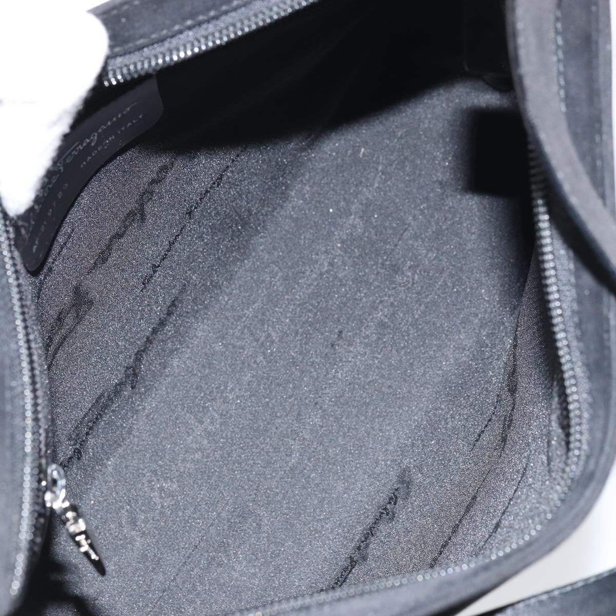 Salvatore Ferragamo Vintage Shoulder Bag Suede, BLACK, SUEDE, Shoulder bag