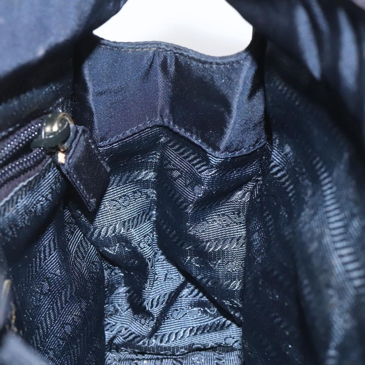Prada Metal Handles Tote Tessuto, NAVY, NYLON, Handbag