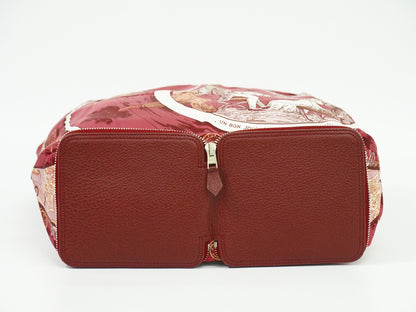 Hermes Silky Pop Tote Printed Silk, BURGUNDY, SILK, Tote bag