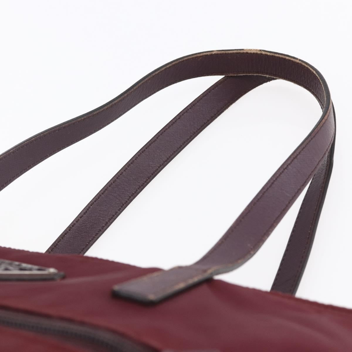 Prada Vintage Zip Tote Tessuto, BURGUNDY, NYLON, Tote bag