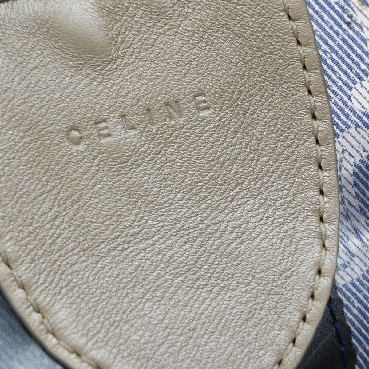 Celine Vintage Macadam Handbag vinyle, BLUE, CANVAS, Handbag