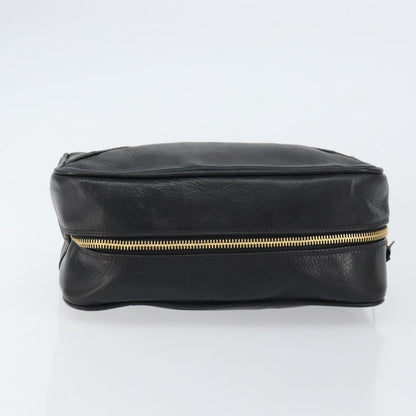 Chanel Vintage Toiletry Pouch Lambskin, BLACK, LEATHER, Clutche & pouche
