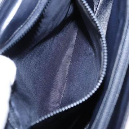 Celine Vintage Macadam Shoulder Bag Canvas and Leather, BLACK, CANVAS, Shoulder bag