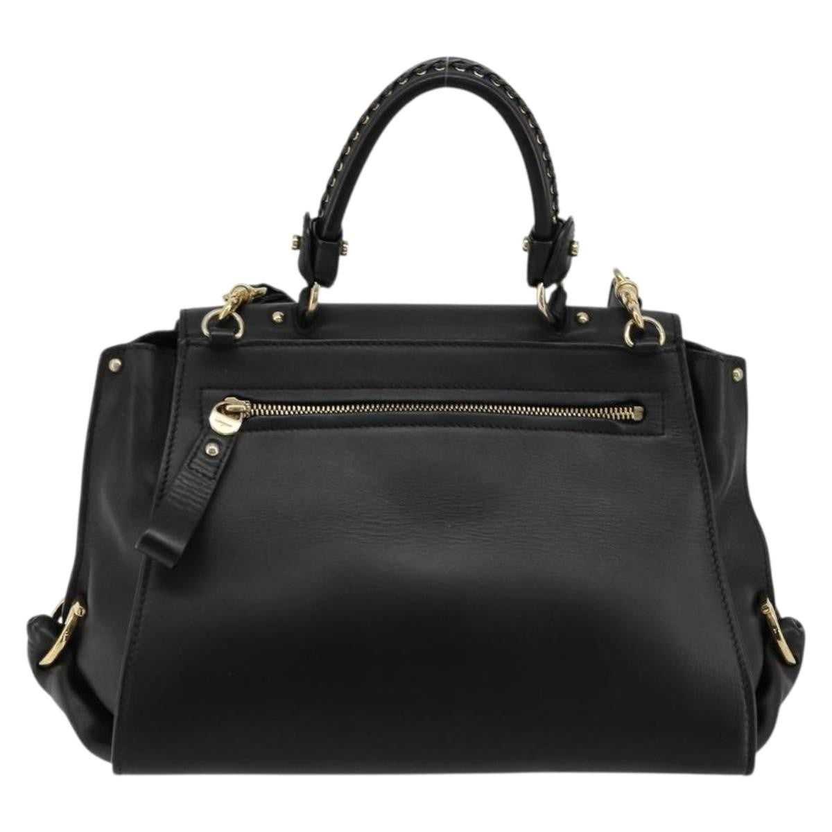 Salvatore Ferragamo Sofia Satchel Leather, Black, Leather, Handbag