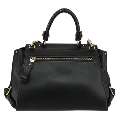 Salvatore Ferragamo Sofia Satchel Leather, Black, Leather, Handbag