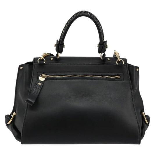 Salvatore Ferragamo Sofia Satchel Leather, Black, Leather, Handbag