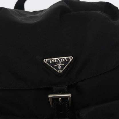 Prada Double Front Pocket Backpack Tessuto, BLACK, NYLON, Backpack