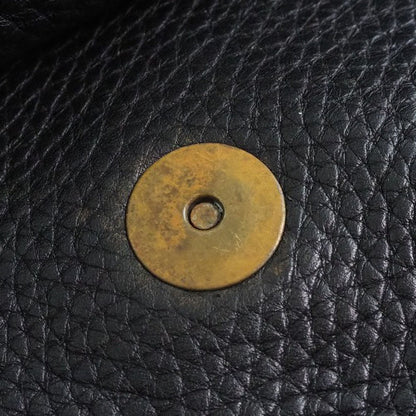 Celine Vintage Shoulder Bag Leather, BLACK, CALFSKIN, Shoulder bag