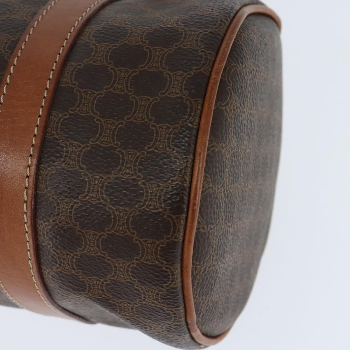 Celine Vintage Macadam Shoulder Bag Canvas and Leather, BROWN, CANVAS, Shoulder bag