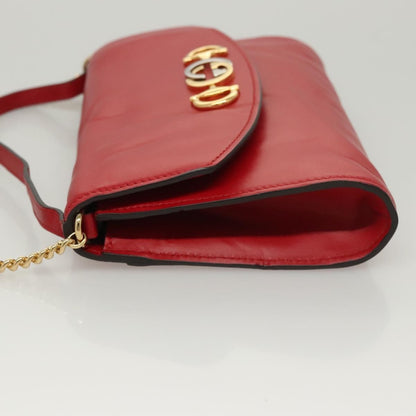 Gucci Zumi Shoulder Bag Leather, RED, LEATHER, Shoulder bag