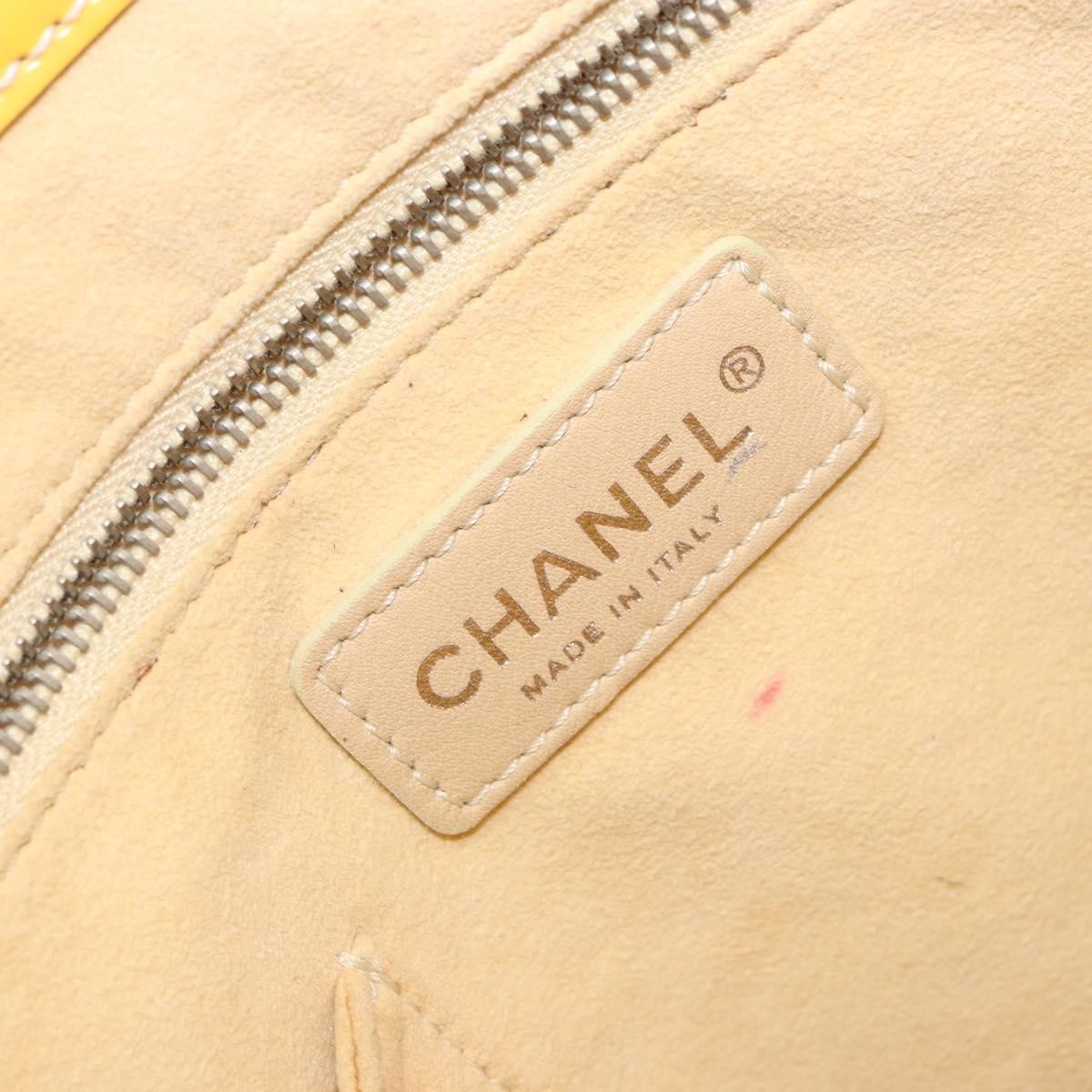Chanel CC No.5 Shopping Tote Perforated Patent, YELLOW, PATENT_LEATHER, Tote bag