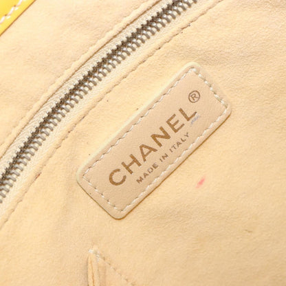 Chanel CC No.5 Shopping Tote Perforated Patent, YELLOW, PATENT_LEATHER, Tote bag