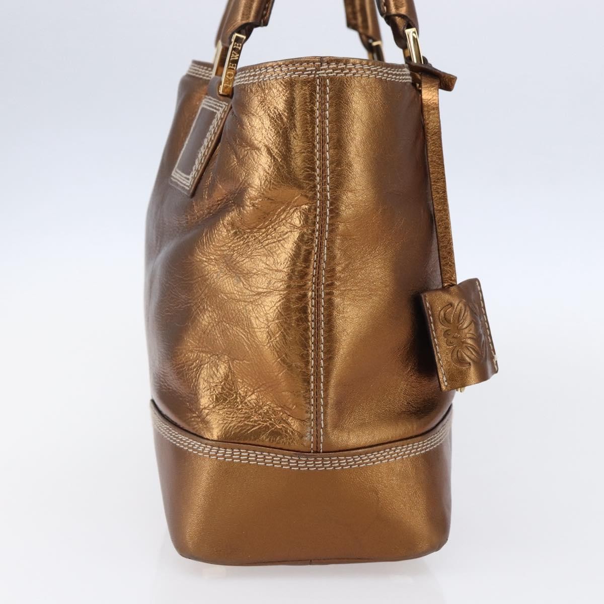 Loewe Vintage Anagram Tote Leather, METALLIC, LEATHER, Tote bag