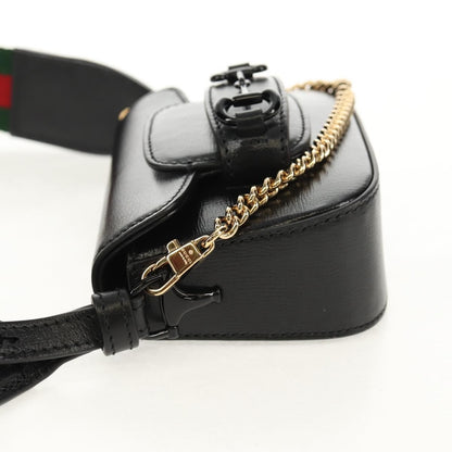 Gucci Vintage Horsebit Shoulder bag Leather, BLACK, LEATHER, Shoulder bag