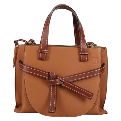 Loewe Gate Tote Leather, BROWN, LEATHER, Tote bag