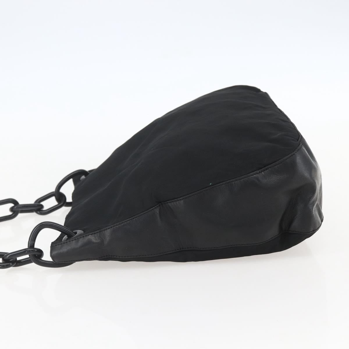 Prada Chain Shoulder Bag Tessuto, BLACK, NYLON, Shoulder bag