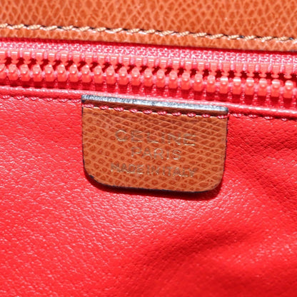 Celine Flap Shoulder Bag Leather, BROWN, LEATHER, Shoulder bag