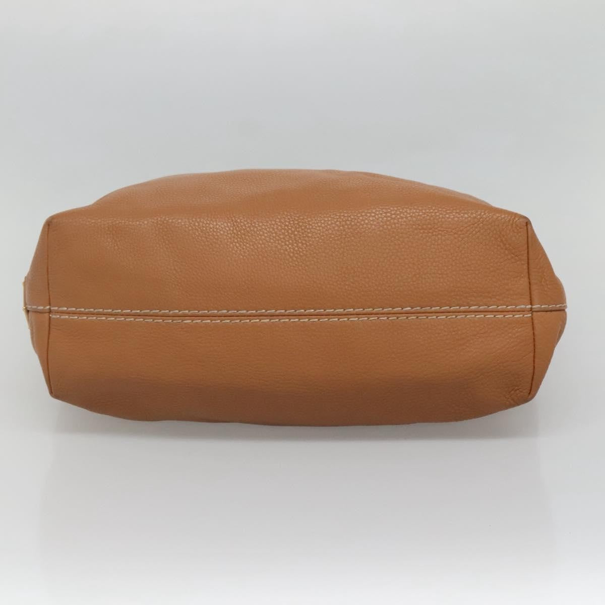 Prada Embossed Logo Convertible Open Tote Vitello Daino, BROWN, LEATHER, Tote bag